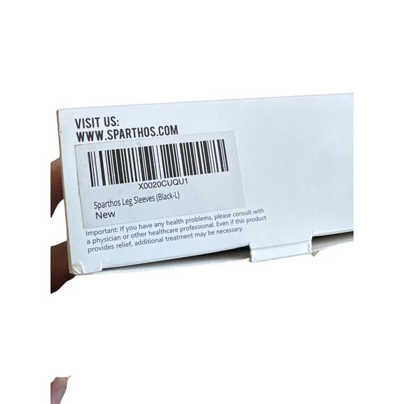 NIB Sparthos Black Compression Leg Sleeves (Pair) Size Large - Picture 2 of 4